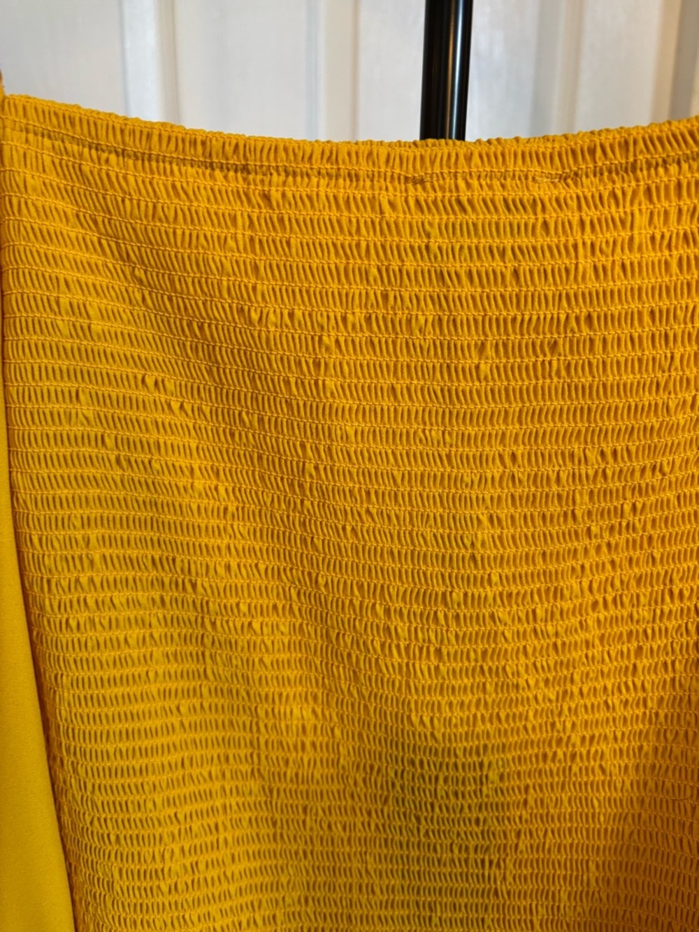 Gianni Bini Mustard Yellow Smocked Blouse - Picture 7 of 9